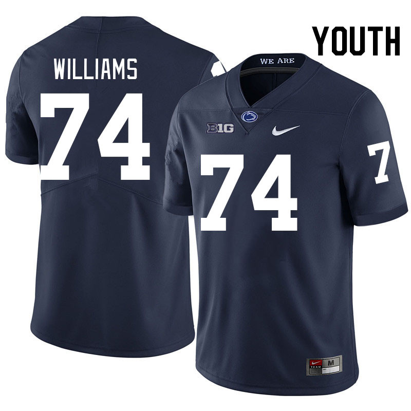 Youth #74 J'ven Williams Penn State Nittany Lions College Football Jerseys Stitched-Navy